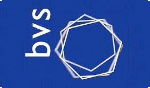Logomarca da BVS. A Logomarca é formada por pentagonos sobrepostos e a sigla BCS, em minúsculas, posicionada a esquerda da figura