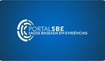 Logomarca da BVS. Imagem em degradê azul. Nela está escrito PortalSBE Saúde Baseada em Evidências.