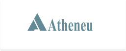Imagem com fundo branco. Ao centro aparece a logo da editora Atheneu, constituída de uma letra A acompanhada da palavra Atheneu na cor cinza