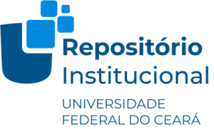 Logomarca do RI em tons de azul. A logo é formada por um escudo azul se fragmentando na lateral superior direita. Fora do escudo, a direita, está escrito Repositório Institucional e, logo abaixo, Universidade Federal do Ceará.